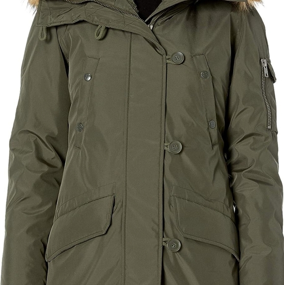 Eskimo Midlength Down Parka with Faux Fur Hood - Picture 12 of 13